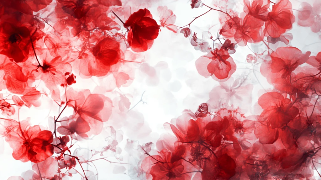 手绘红色花卉梦幻背景