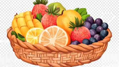果篮水果插画图片