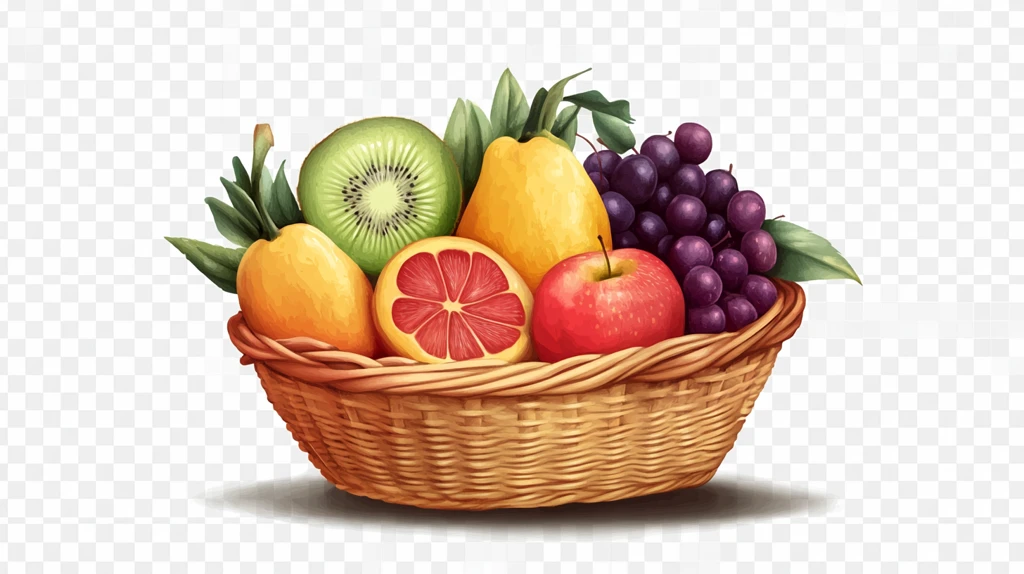 果篮水果插画图片