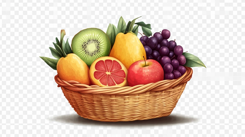 果篮水果插画图片