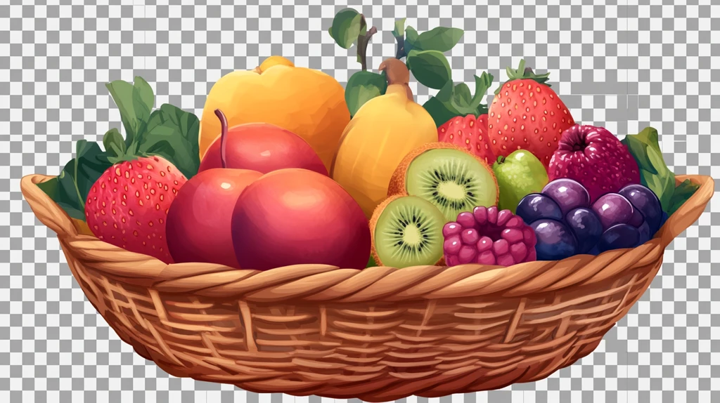 果篮水果插画图片