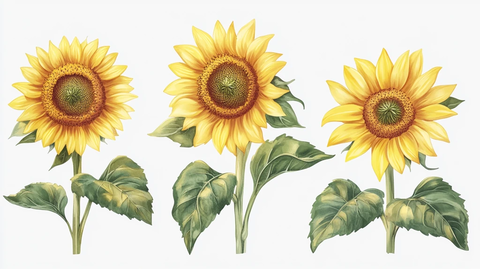 高清手绘太阳花向日葵