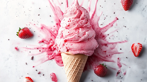 草莓甜筒冰淇淋