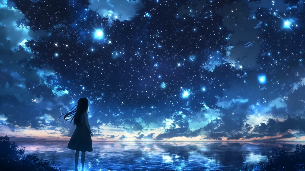 星辰大海女孩背影