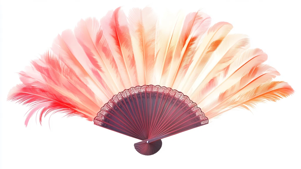 折扇水蜜桃插画