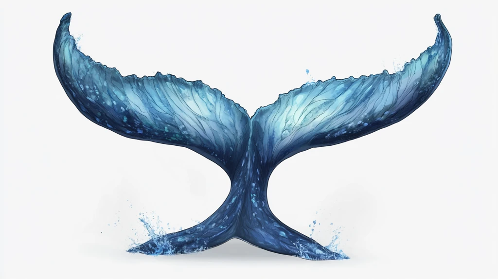 手绘鲸鱼尾巴插画