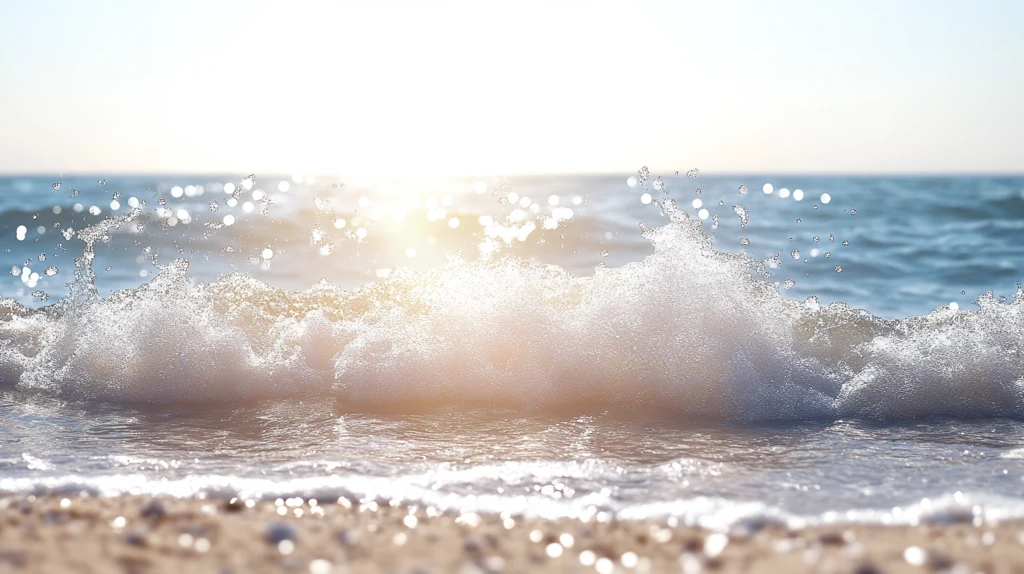 日出浪花背景