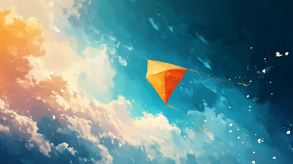 彩色风筝飞翔蓝天