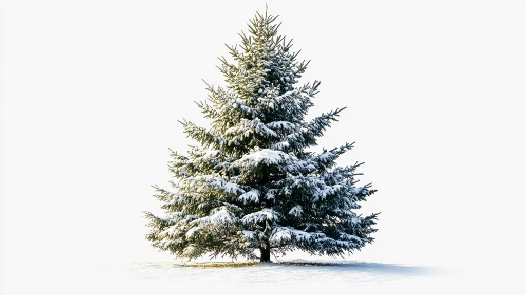 冬季雪地一颗松树