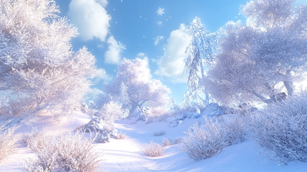 雪世界透明背景