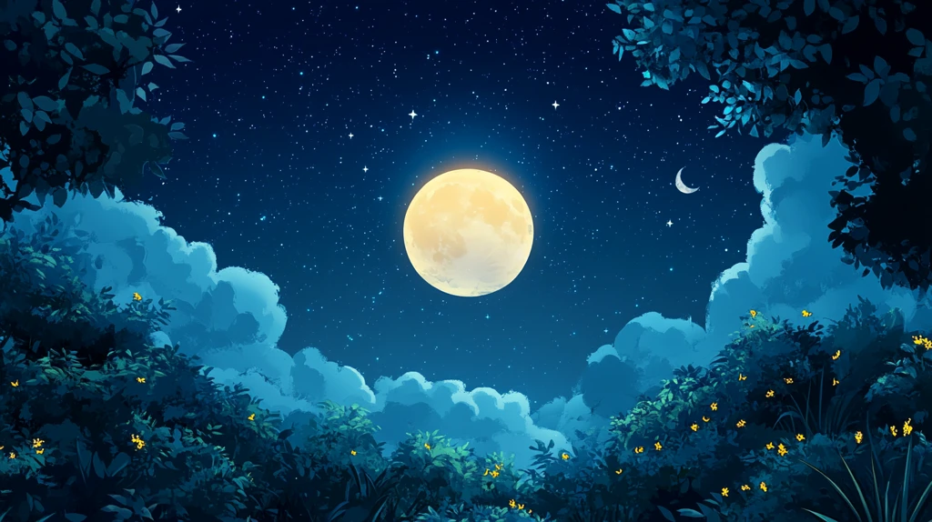 美好的夜晚插画