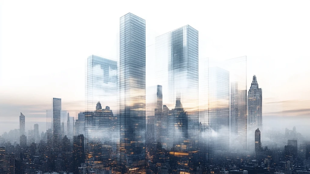 若隐若现城市建筑