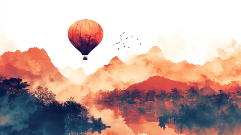 唯美意境彩墨山水