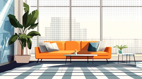 客厅场景插画