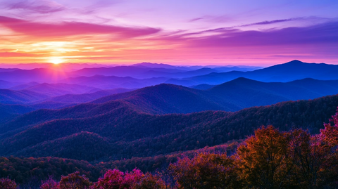 林海大山火烧云