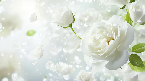 白玫瑰花背景墙