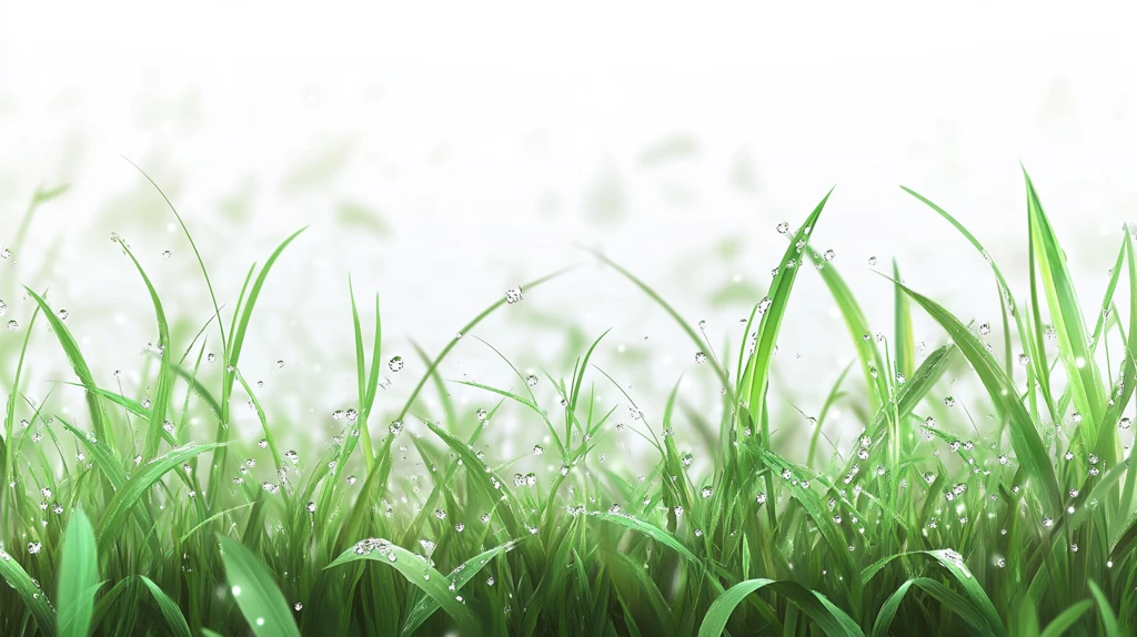 挂满雨水的草丛