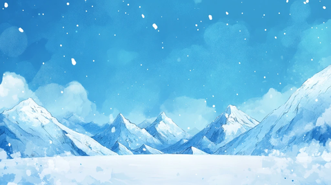 雪山插画
