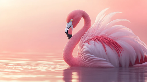 粉红色的火烈鸟墙纸
