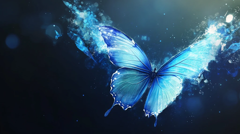 蓝色渐变蝴蝶