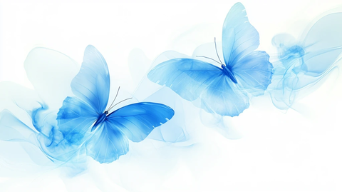 蓝色渐变蝴蝶