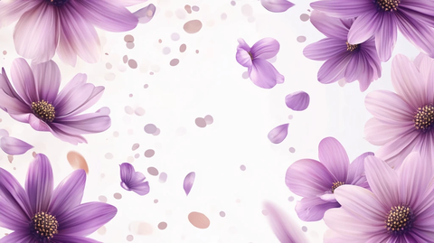 手绘菊花紫色浪漫背景