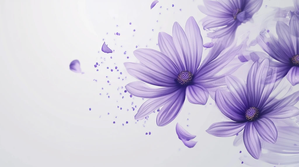 手绘菊花紫色浪漫背景