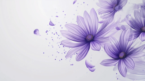 手绘菊花紫色浪漫背景