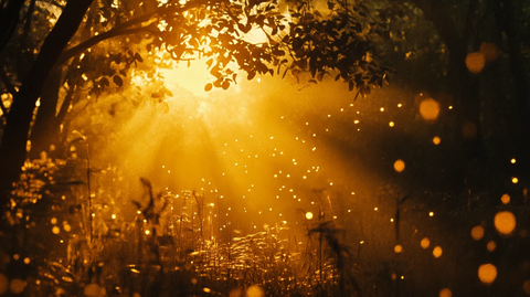 林间金色阳光