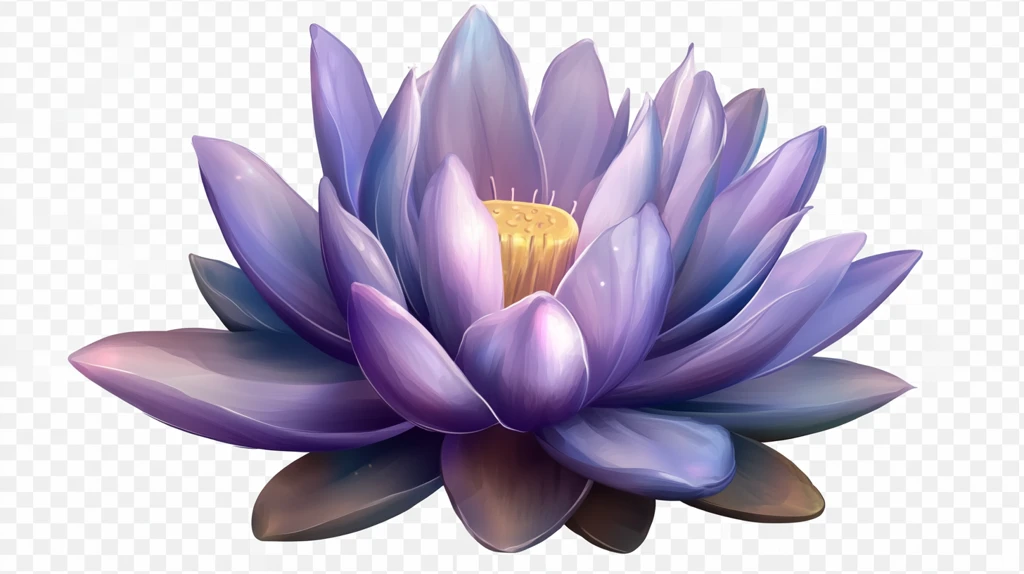 水彩风紫色睡莲