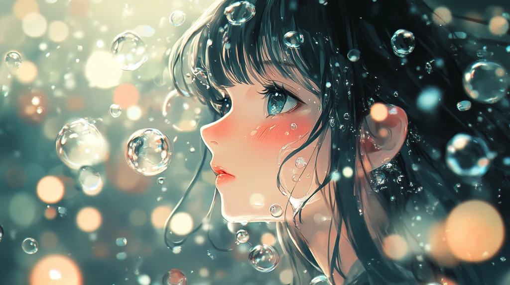 唯美意境少女插画