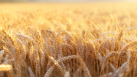 秋日麦田丰收景