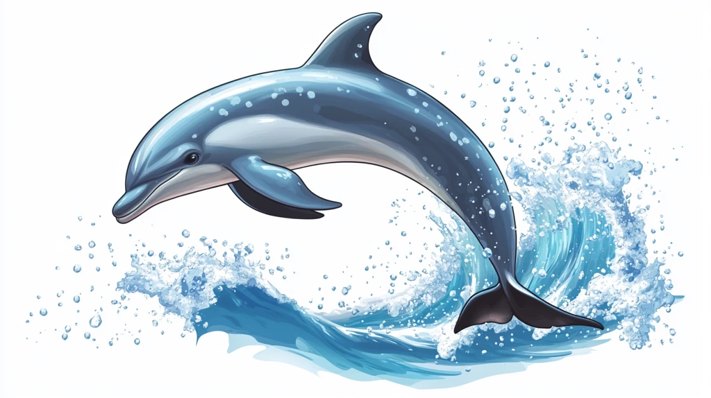 手绘海豚形象
