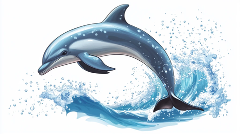 手绘海豚形象