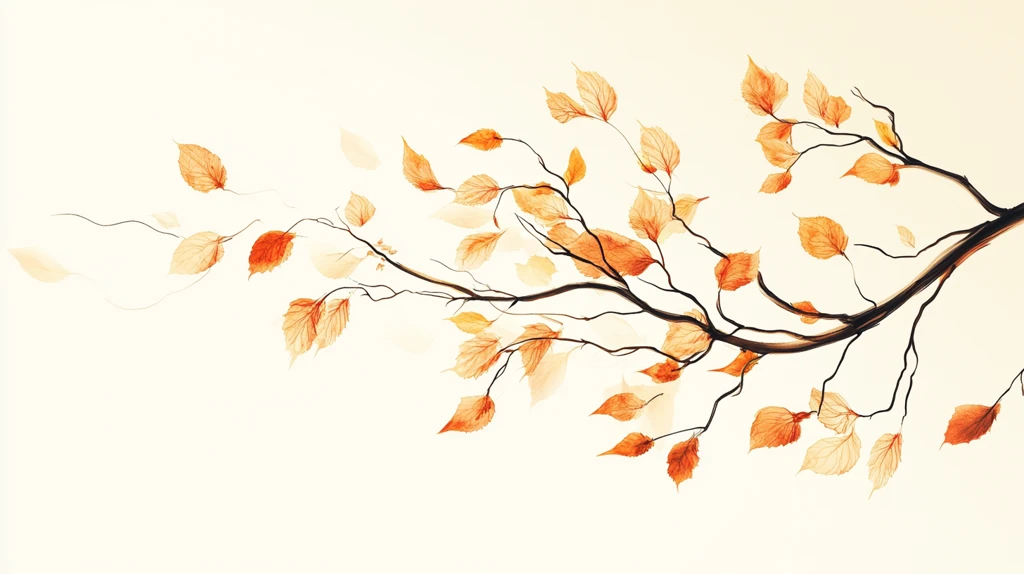 乌桕树红叶插画