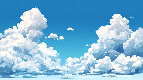 动漫风格白云
