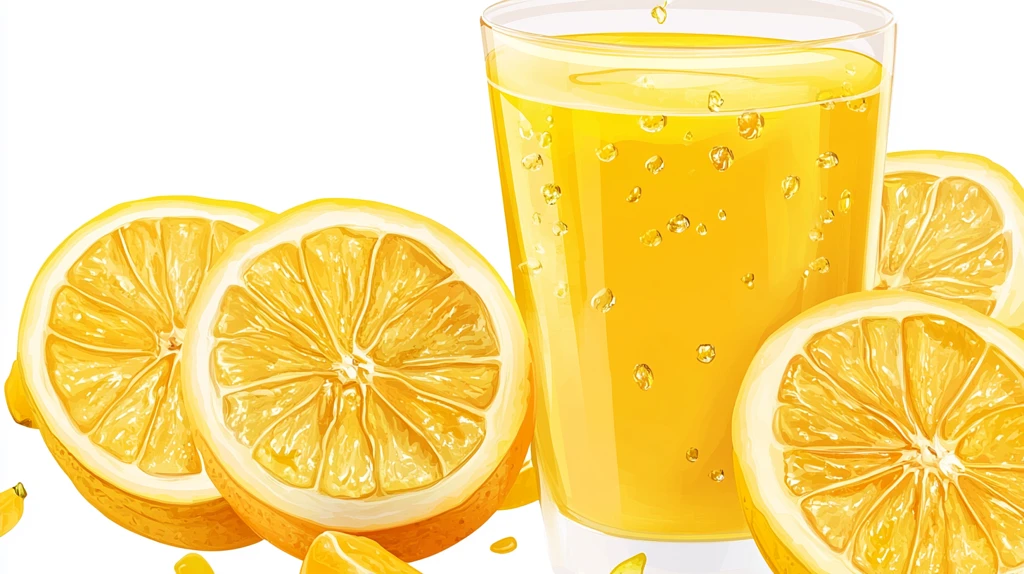 手绘柠檬茶插画