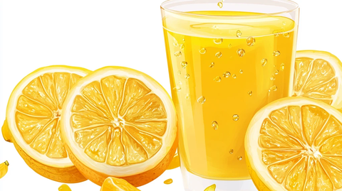 手绘柠檬茶插画