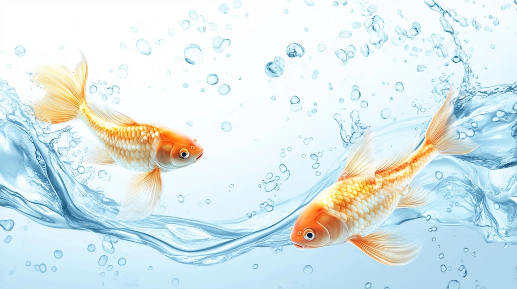 水中飘逸的金鱼
