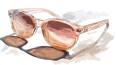 手绘金丝眼镜墨镜素材