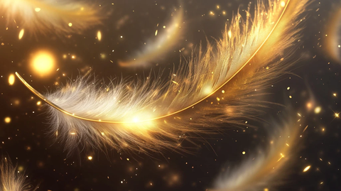金色羽毛光芒