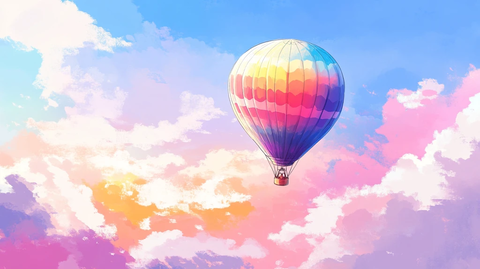 热气球插画场景
