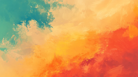 热情橙色静谧蓝色背景