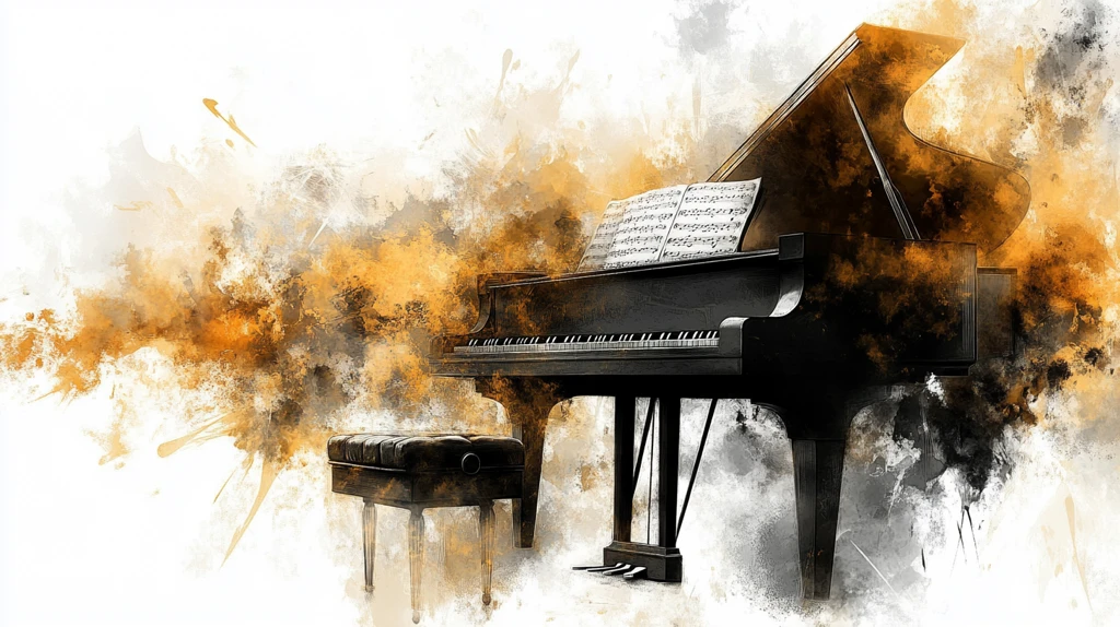 金色钢琴海报钢琴比赛