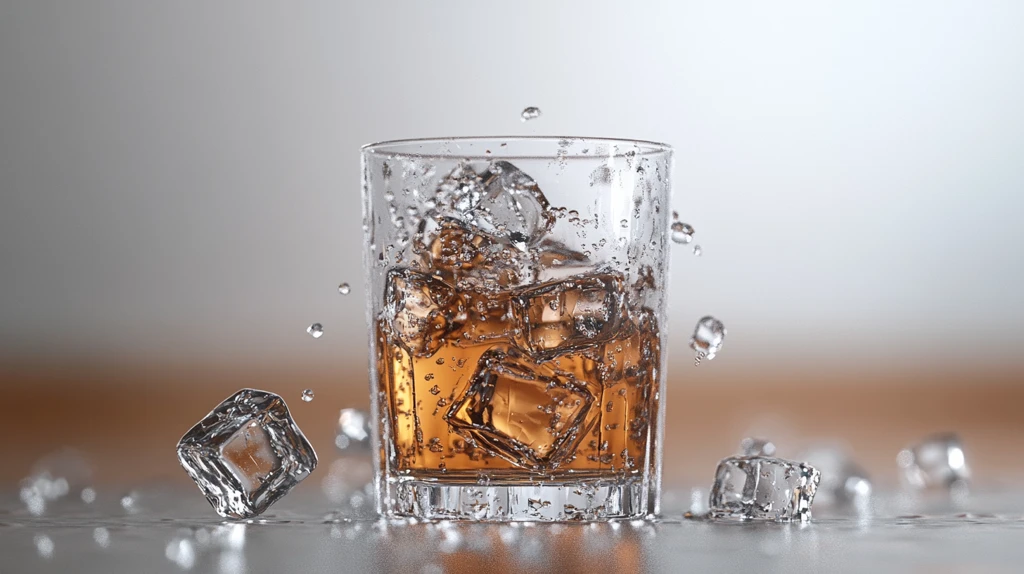 威士忌加冰块酒杯