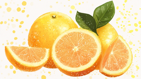 黄金葡萄柚插画