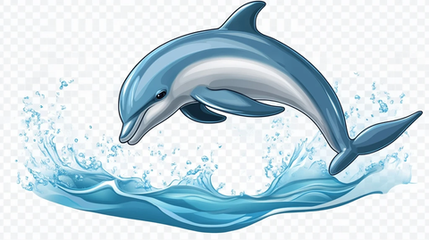 手绘海豚形象