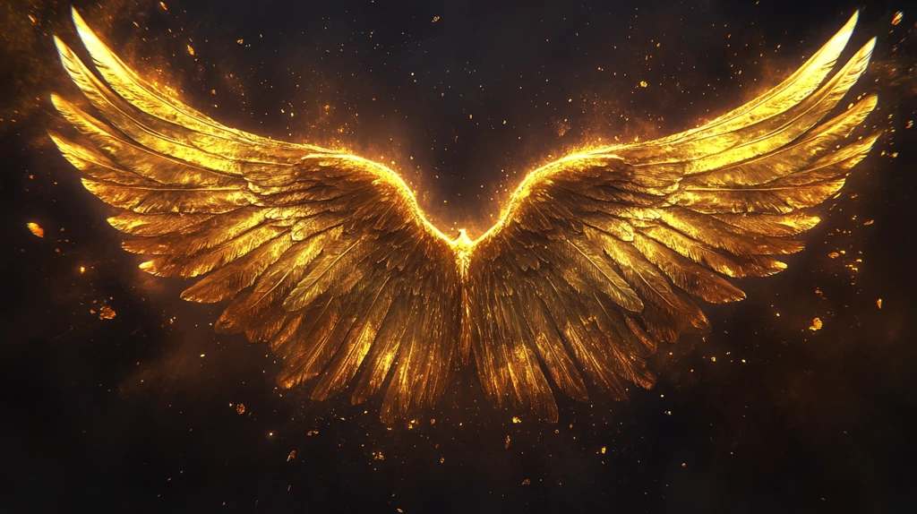 黄金质感纯金色翅膀