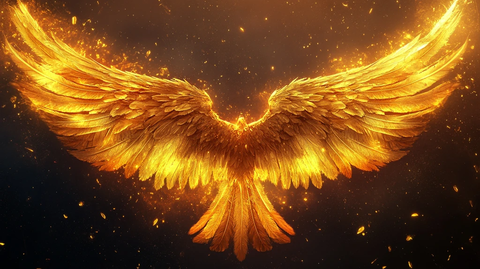 黄金质感纯金色翅膀