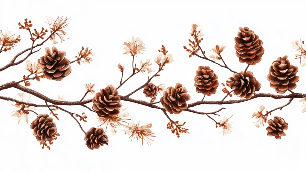 松枝松果素材